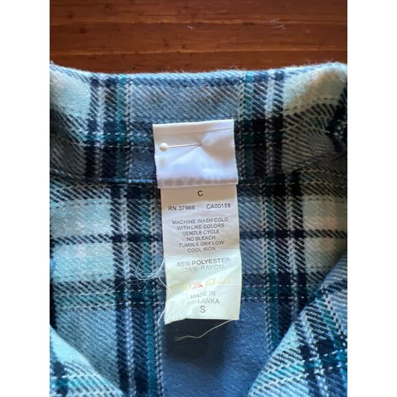 Classics by Jantzen Vintage Blue Plaid Shirt Jacket Size S - Picture 5 of 10
